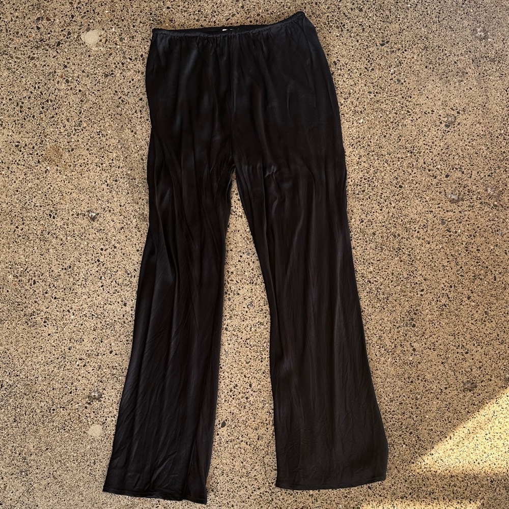 DISSH Black Silk Drawstring Pants